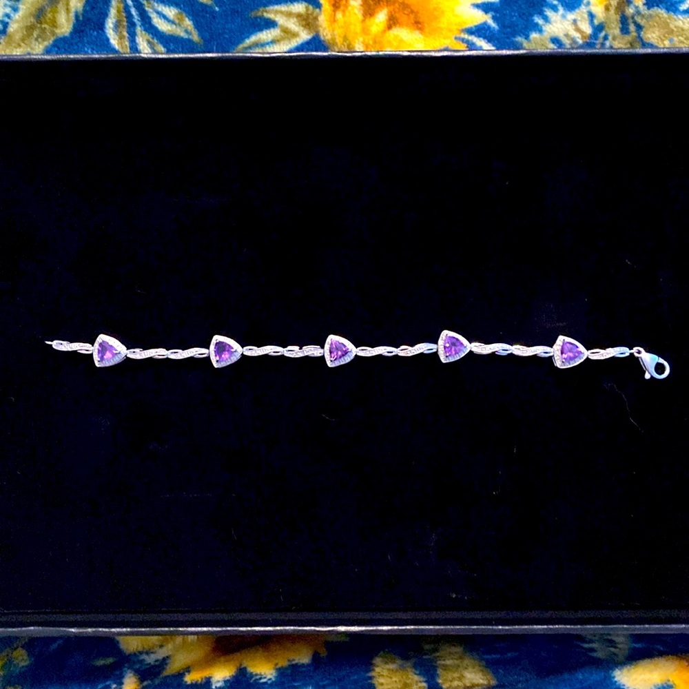 Sterling Silver & Amethyst Bracelet